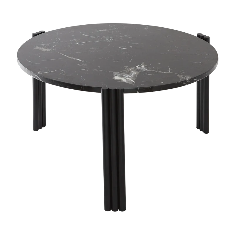 Table basse en acier et marbre noir 35 x 60 cm Tribus - AYTM