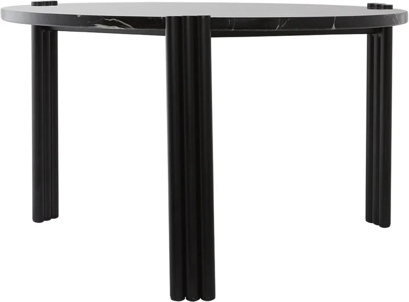 Table basse en acier et marbre noir 35 x 60 cm Tribus - AYTM