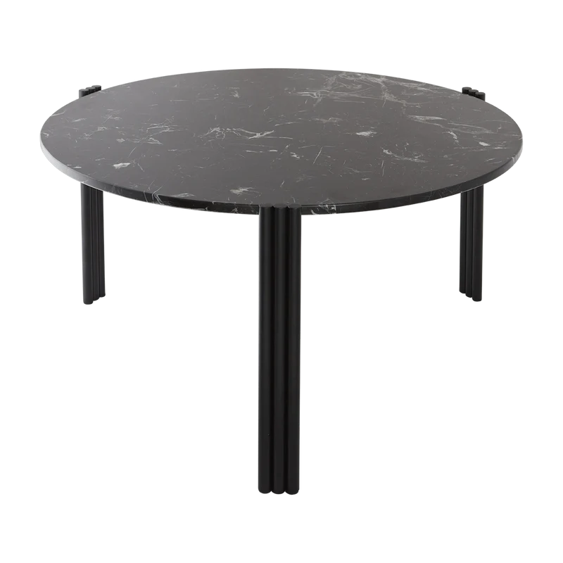 Table basse en acier et marbre noir 45 x 80 cm Tribus - AYTM