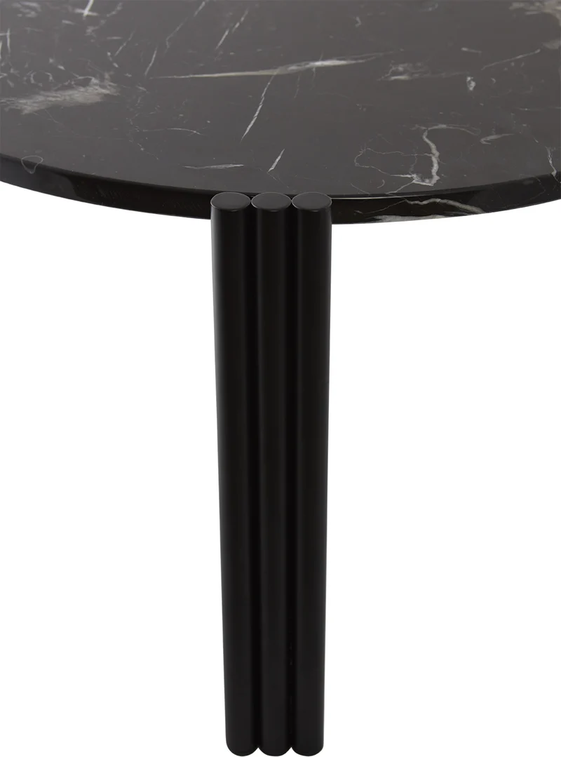Table basse en acier et marbre noir 45 x 80 cm Tribus - AYTM