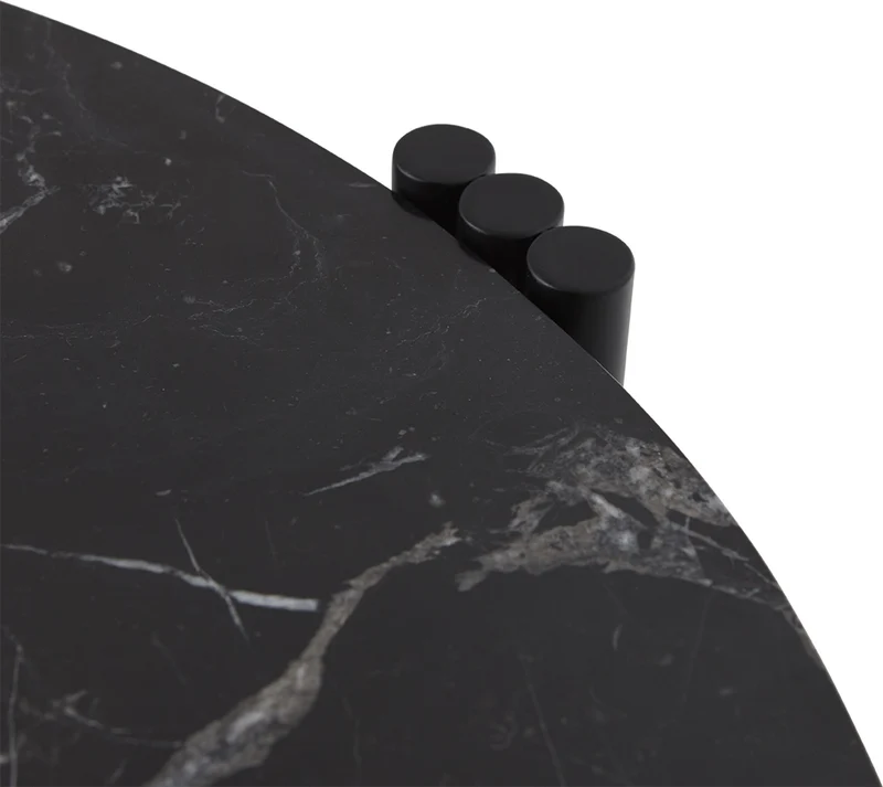 Table basse en acier et marbre noir 45 x 80 cm Tribus - AYTM