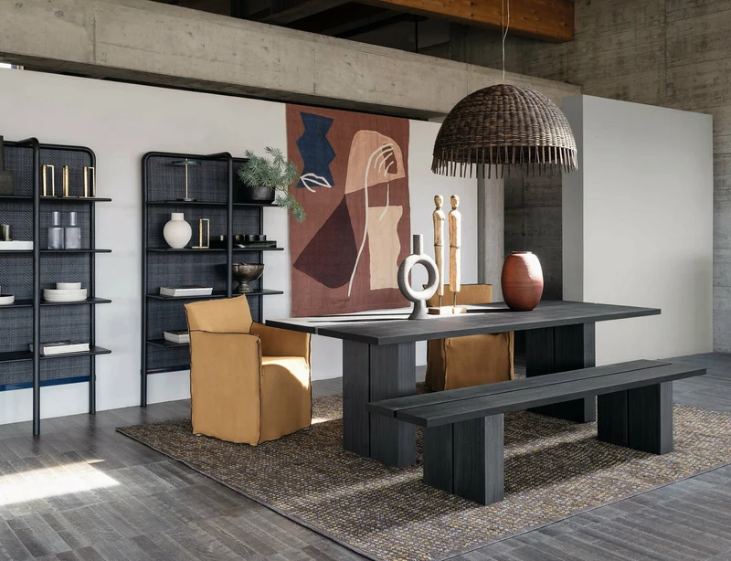 Table à manger rectangulaire en bois obsidian 240 x 100 cm Yaku 33 - Gervasoni