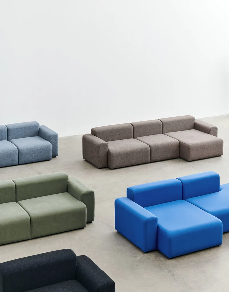 Canapé kaki 2,5 places combinaison 1 linara 100 armrest low Mags 1964 - Hay