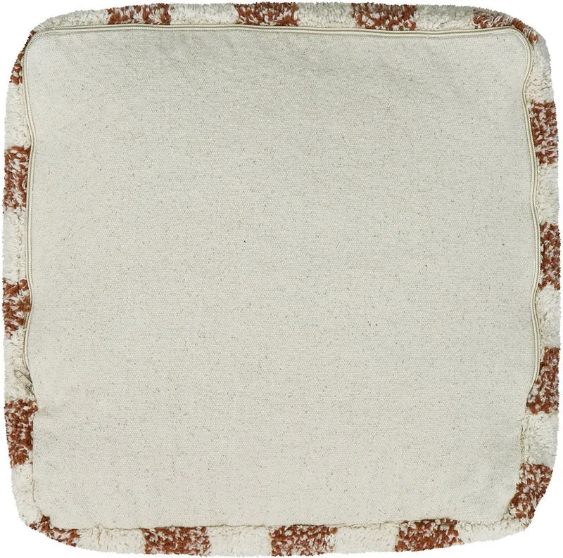 Pouf en coton marron 40 x 20 cm Vichy - Lorena Canals