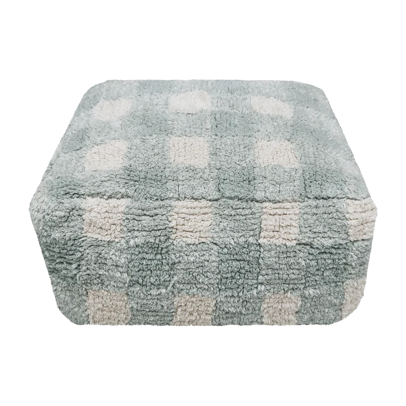 Pouf en coton bleu 40 x 20 cm Vichy - Lorena Canals