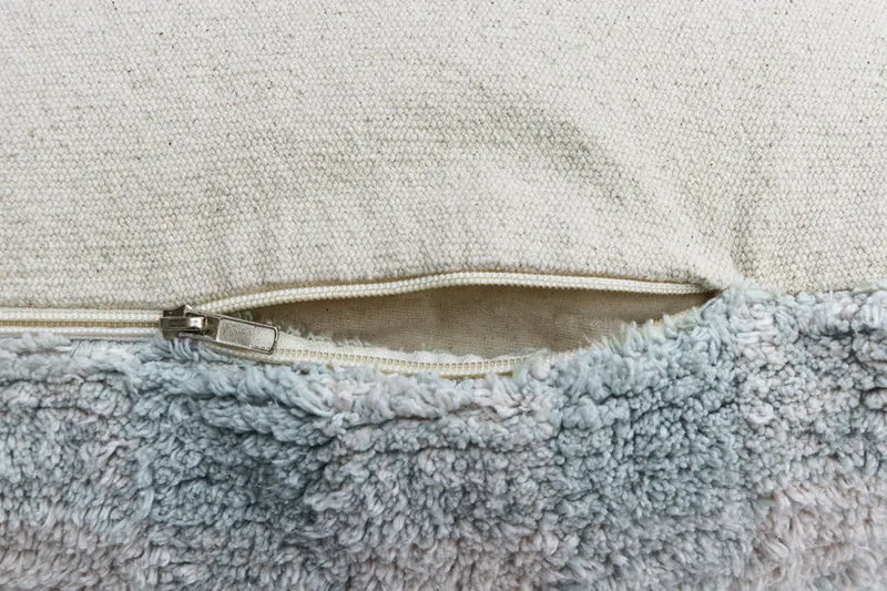 Pouf en coton bleu 40 x 20 cm Vichy - Lorena Canals