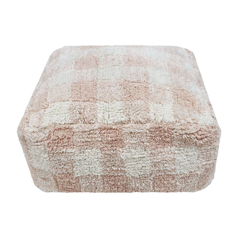 Pouf en coton rose 40 x 20 cm Vichy - Lorena Canals