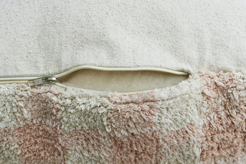 Pouf en coton rose 40 x 20 cm Vichy - Lorena Canals
