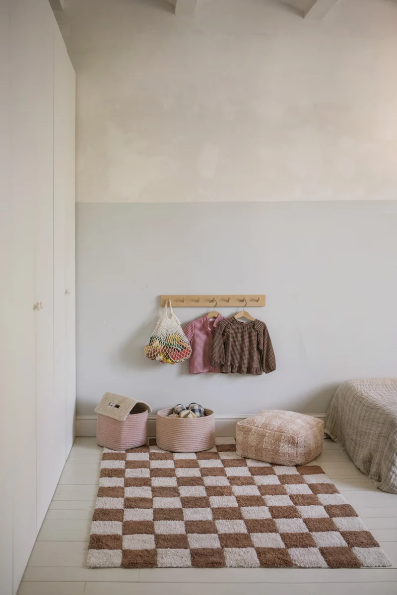 Pouf en coton rose 40 x 20 cm Vichy - Lorena Canals