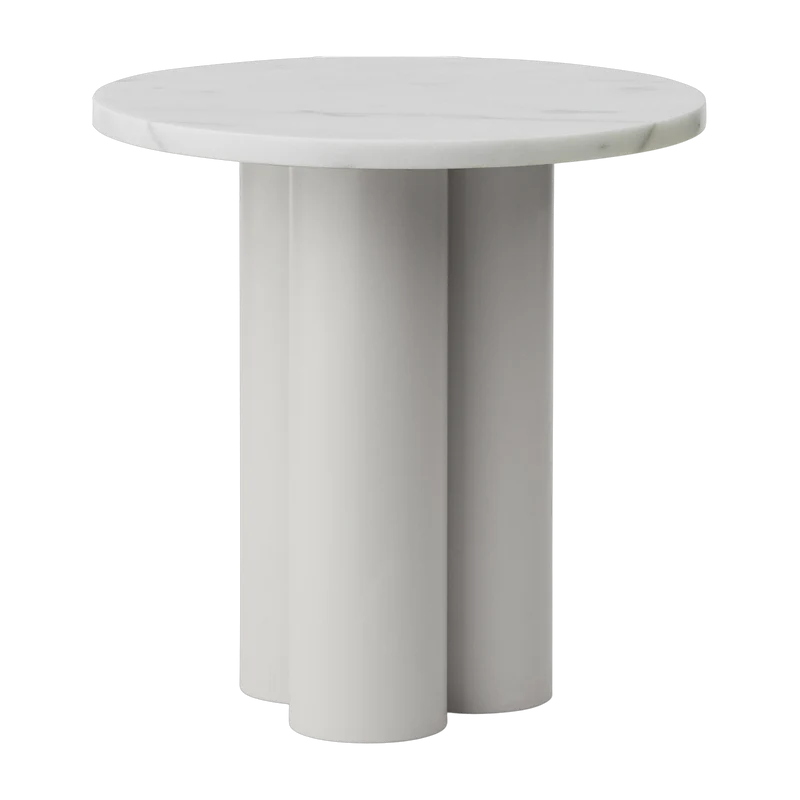 Table d'appoint en acier sable blanc et plateau white carrara 40 x 40 cm Dit - Normann Copenhagen