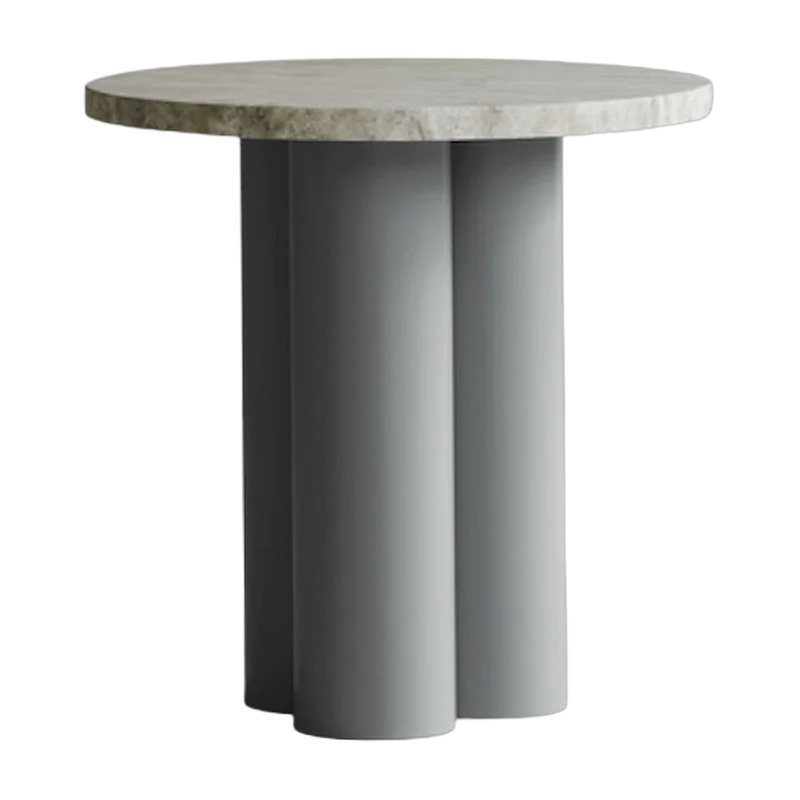 Table d'appoint grise et plateau travertine silver 40 x 40 cm Dit - Normann Copenhagen