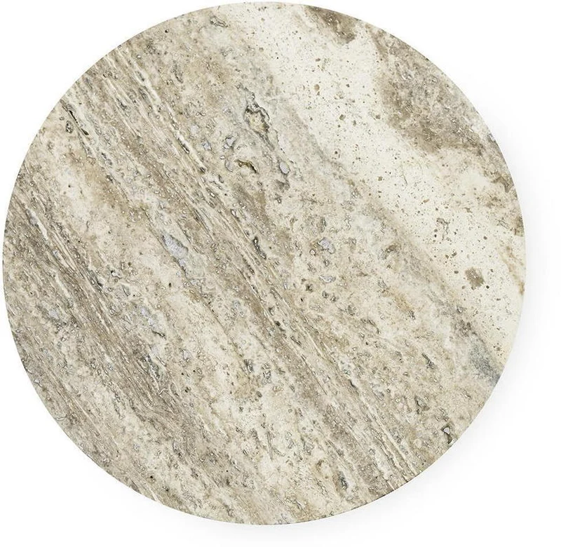 Table d'appoint grise et plateau travertine silver 40 x 40 cm Dit - Normann Copenhagen
