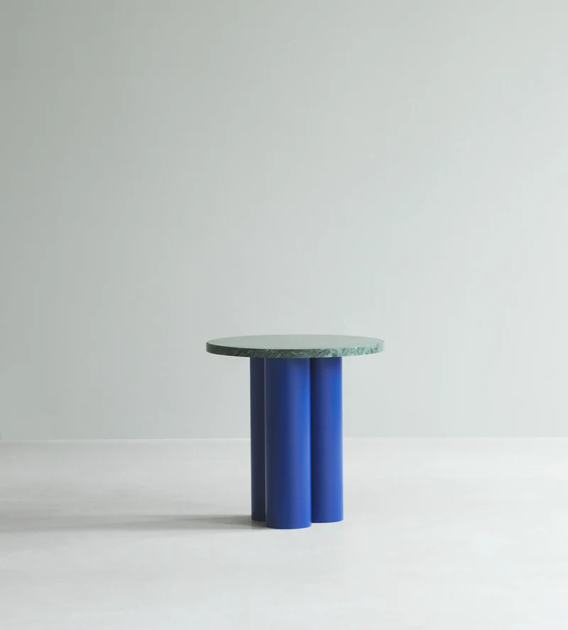 Table d'appoint bleue et plateau verde marina 40 x 40 cm Dit - Normann Copenhagen