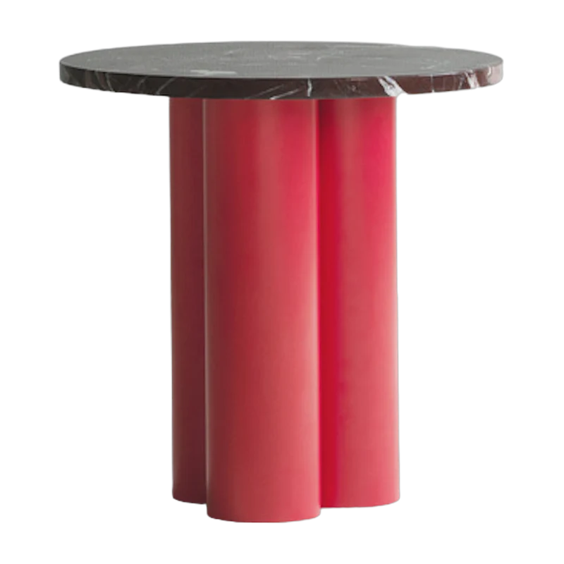 Table d'appoint rouge et plateau rosso levanto 40 x 40 cm Dit - Normann Copenhagen