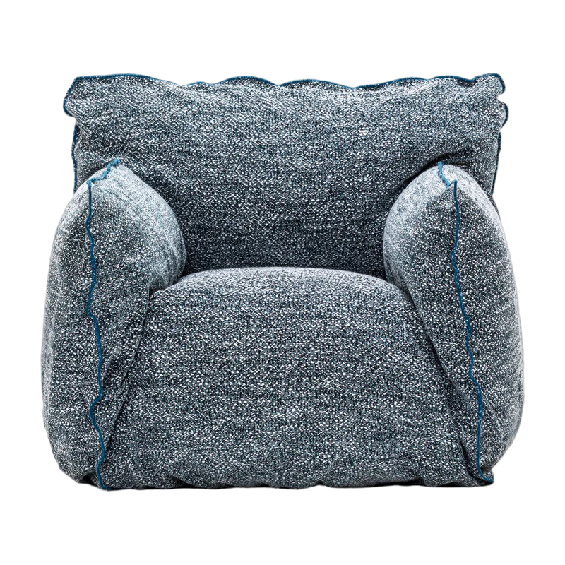 Fauteuil en tissu bleu snake Nuvola 05 - Gervasoni