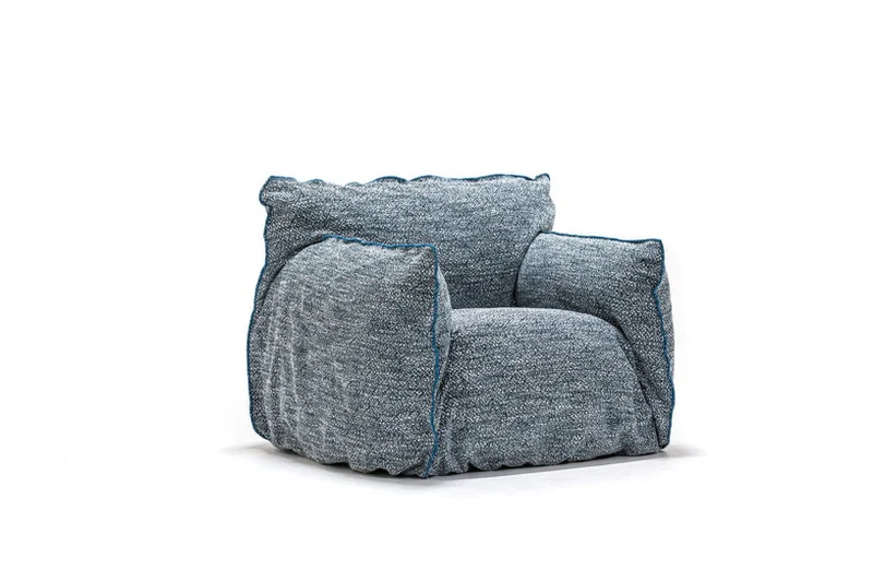 Fauteuil en tissu bleu snake Nuvola 05 - Gervasoni