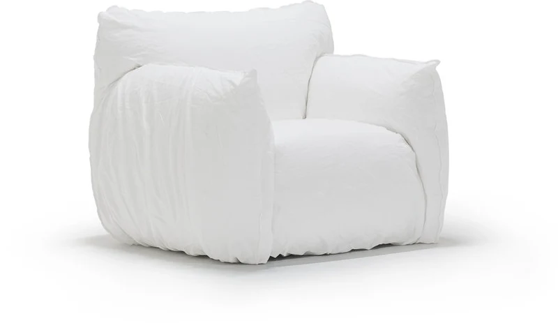 Fauteuil en lin blanc Nuvola 05 - Gervasoni