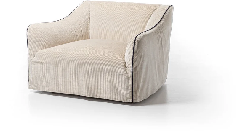 Fauteuil en tissu corduroy Saia 09 - Gervasoni
