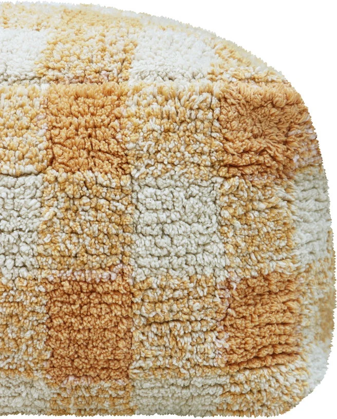 Pouf en coton jaune 40 x 20 cm Vichy - Lorena Canals