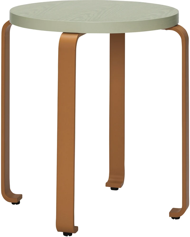Tabouret à roulettes vert clair et orange 46 x 46,5 cm Smile - Hübsch