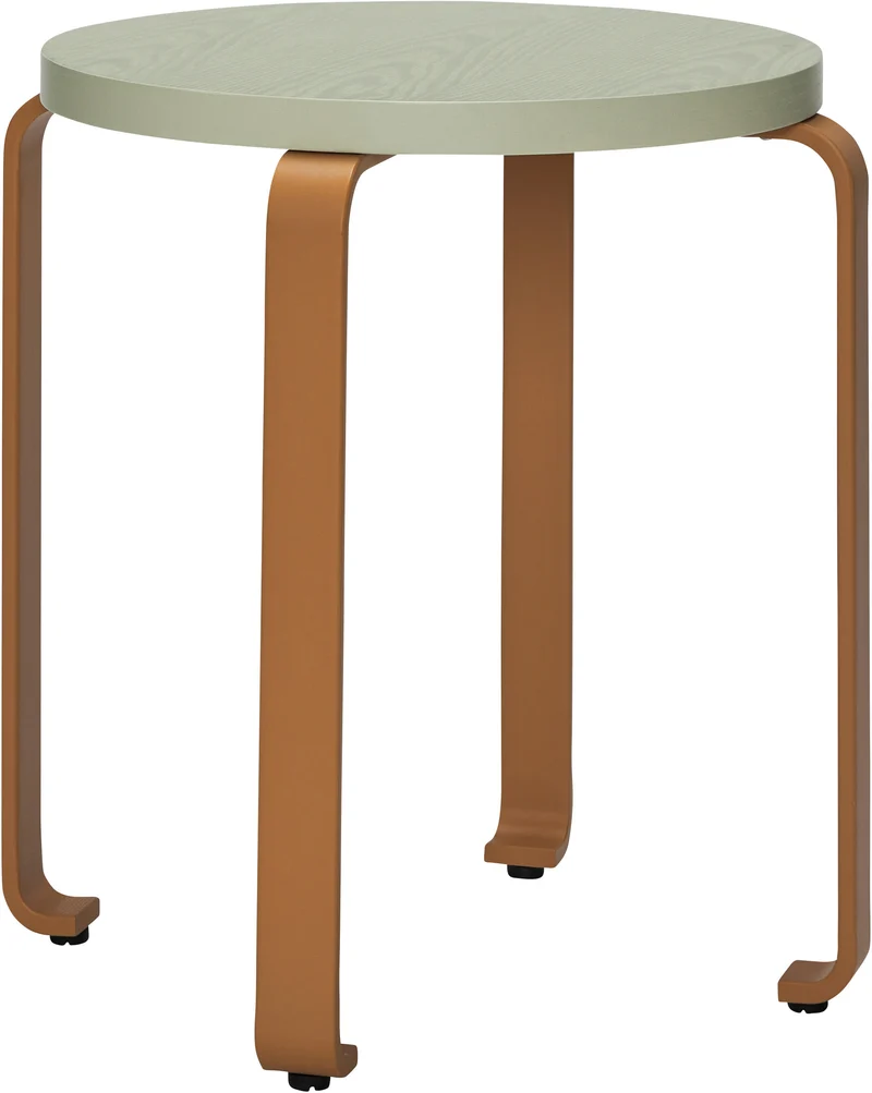 Tabouret à roulettes vert clair et orange 46 x 46,5 cm Smile - Hübsch