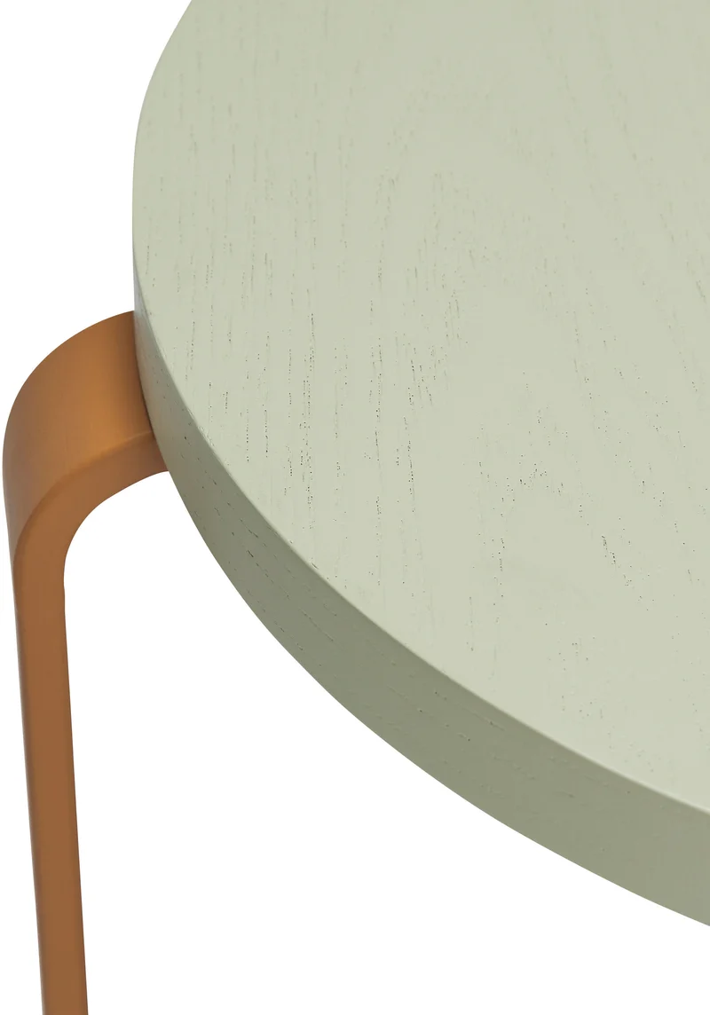 Tabouret à roulettes vert clair et orange 46 x 46,5 cm Smile - Hübsch