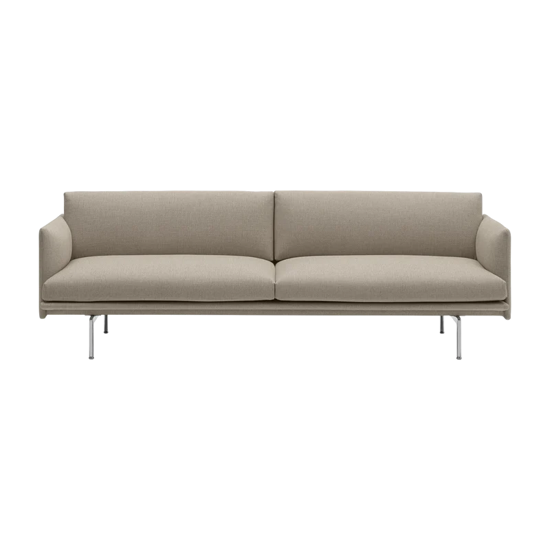 Canapé 3 places en aluminium poli 220 cm Outline - Muuto