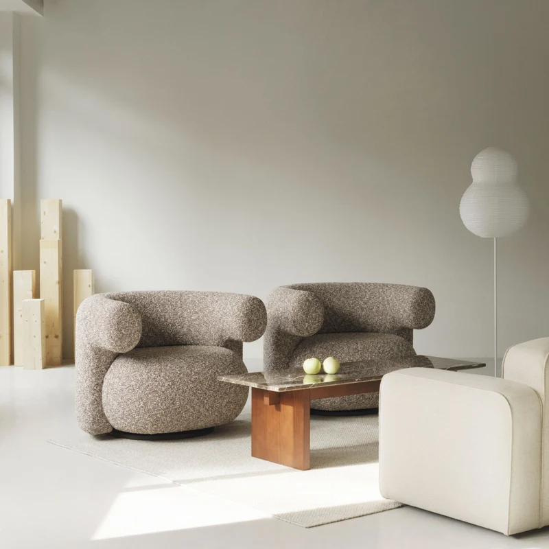 Fauteuil pivotant en tissu zero 0110 Burra - Normann Copenhagen