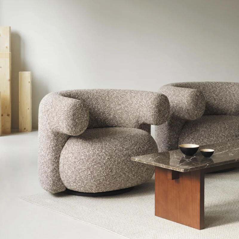 Fauteuil pivotant en tissu zero 0110 Burra - Normann Copenhagen