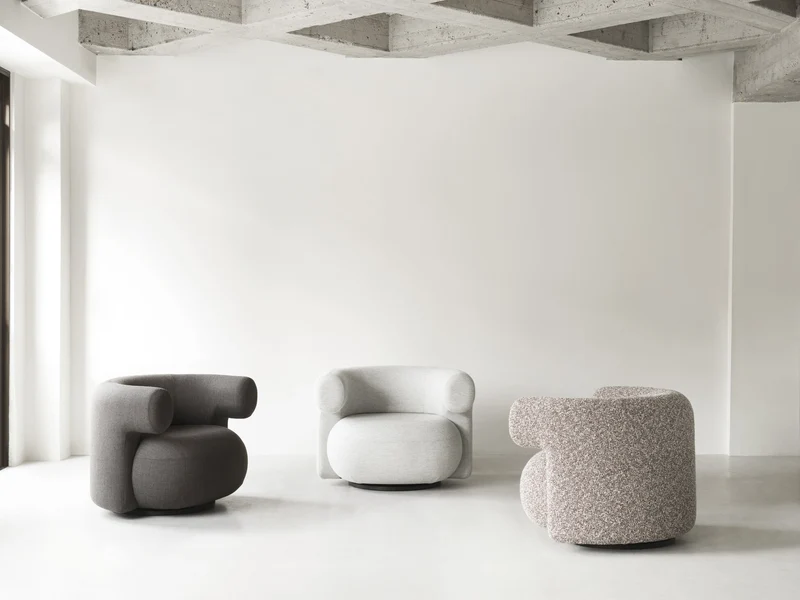 Fauteuil pivotant en tissu zero 0110 Burra - Normann Copenhagen