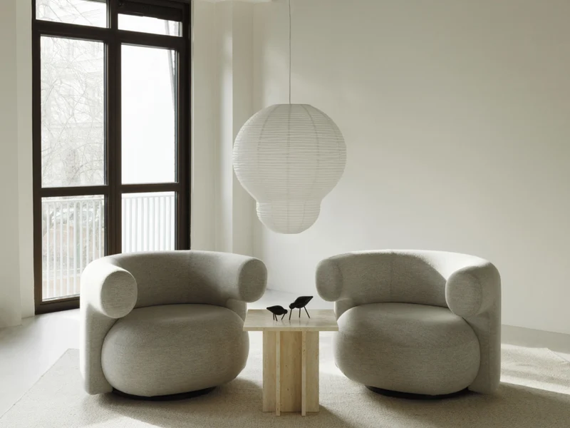 Fauteuil pivotant en tissu hallingdal 0110 Burra - Normann Copenhagen