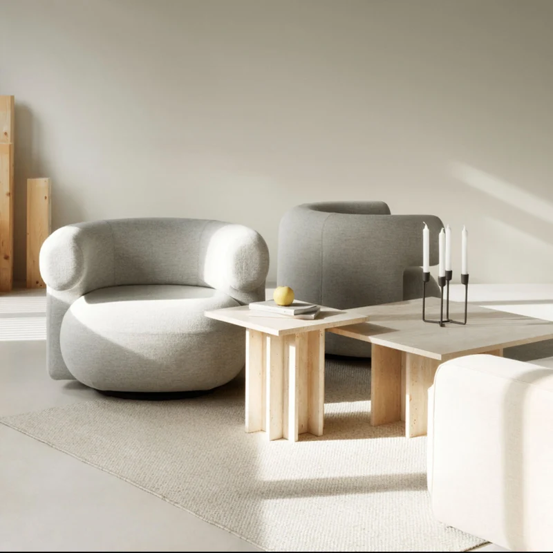 Fauteuil pivotant en tissu hallingdal 0110 Burra - Normann Copenhagen