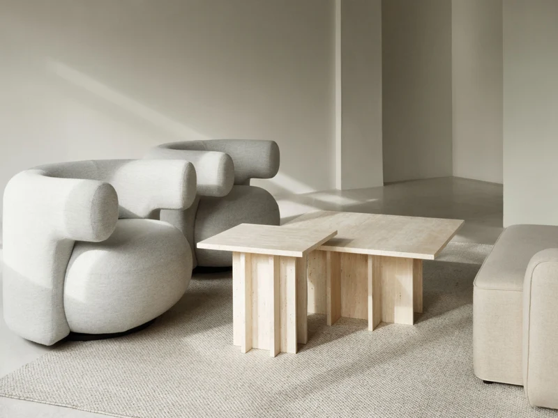 Fauteuil pivotant en tissu hallingdal 0110 Burra - Normann Copenhagen