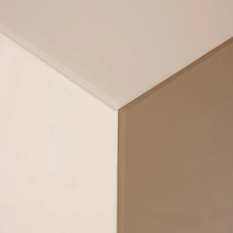 Table d'appoint en verre miroir beige 31 x 31 x 100 cm - HKLIVING