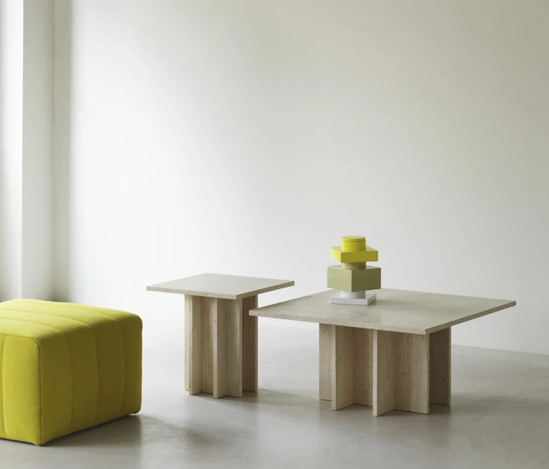 Table d'appoint en travertin 45 x 43 cm Edge - Normann Copenhagen