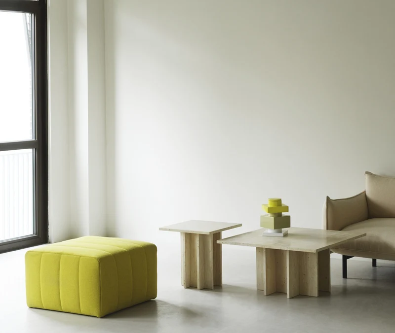 Table basse en travertin 80 x 40 cm Edge - Normann Copenhagen