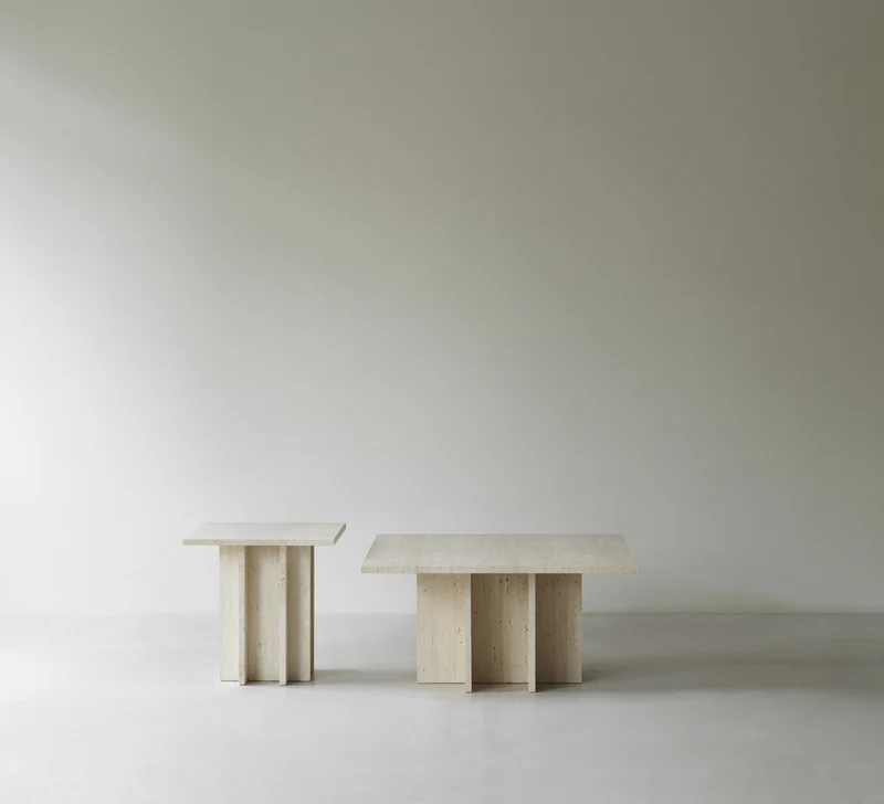 Table basse en travertin 80 x 40 cm Edge - Normann Copenhagen