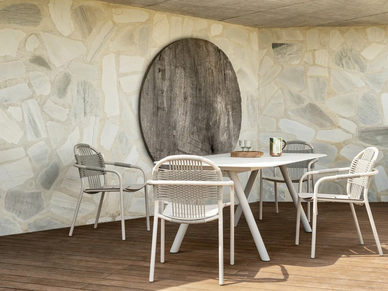 Chaise avec accoudoirs en corde beige 59 x 86 cm Cleo - Vincent Sheppard