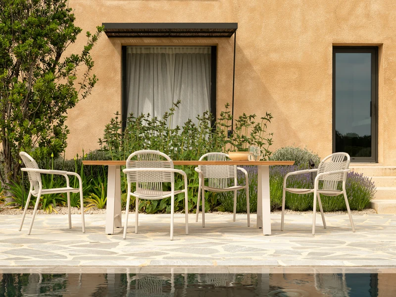 Chaise avec accoudoirs en corde beige 59 x 86 cm Cleo - Vincent Sheppard