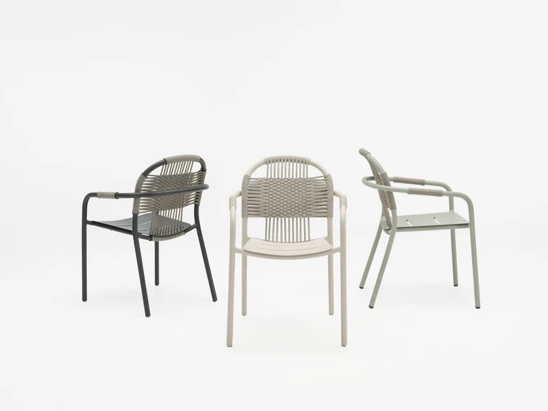 Chaise avec accoudoirs en corde beige 59 x 86 cm Cleo - Vincent Sheppard