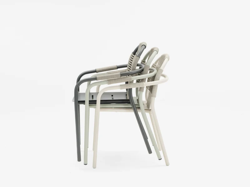 Chaise avec accoudoirs en corde beige 59 x 86 cm Cleo - Vincent Sheppard