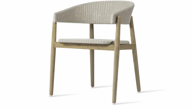 Chaise avec accoudoirs en osier crème 60 x 74 cm Mona - Vincent Sheppard