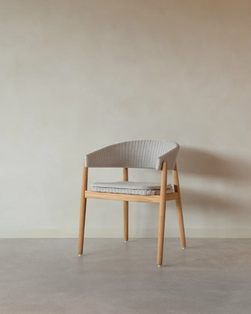 Chaise avec accoudoirs en osier crème 60 x 74 cm Mona - Vincent Sheppard