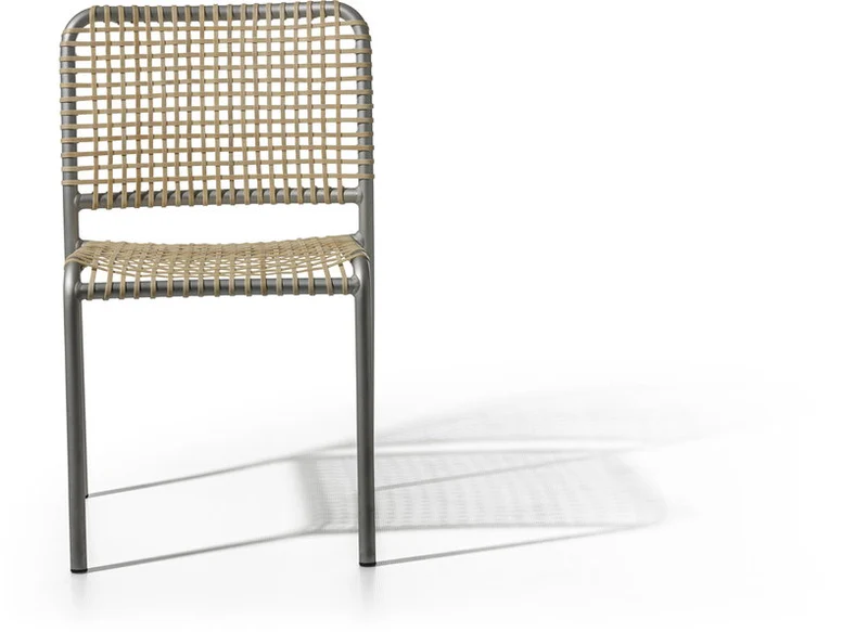 Chaise en aluminium et tressage naturel Allu 23 I- Gervasoni