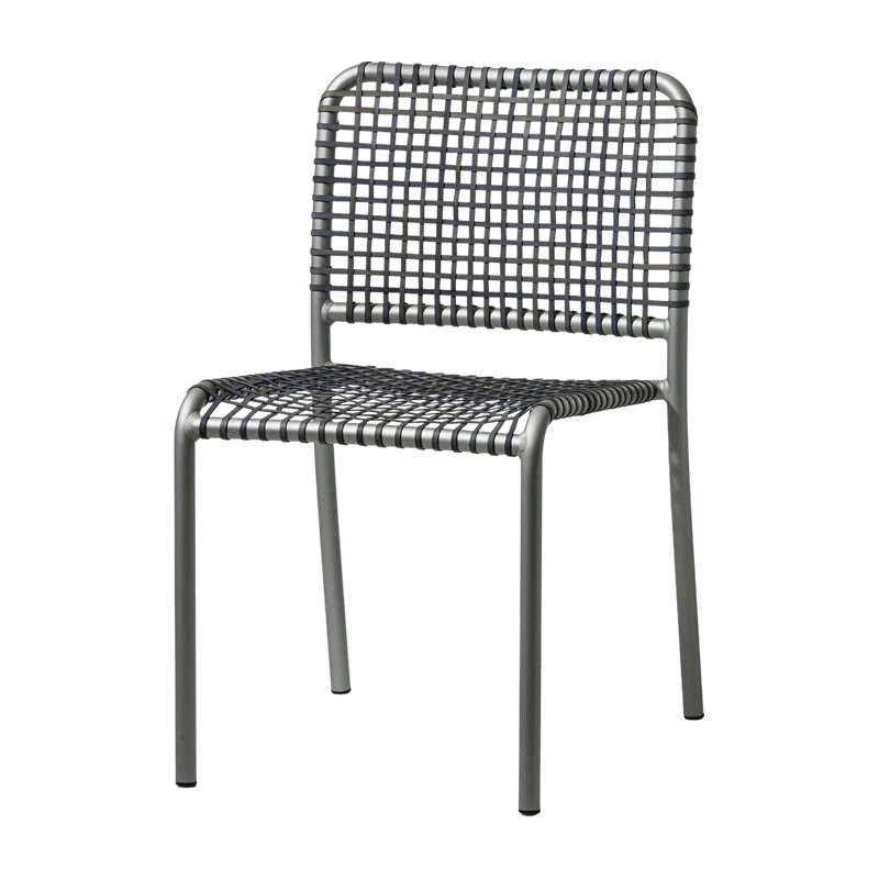 Chaise en aluminium et tressage gris Allu 223 I- Gervasoni