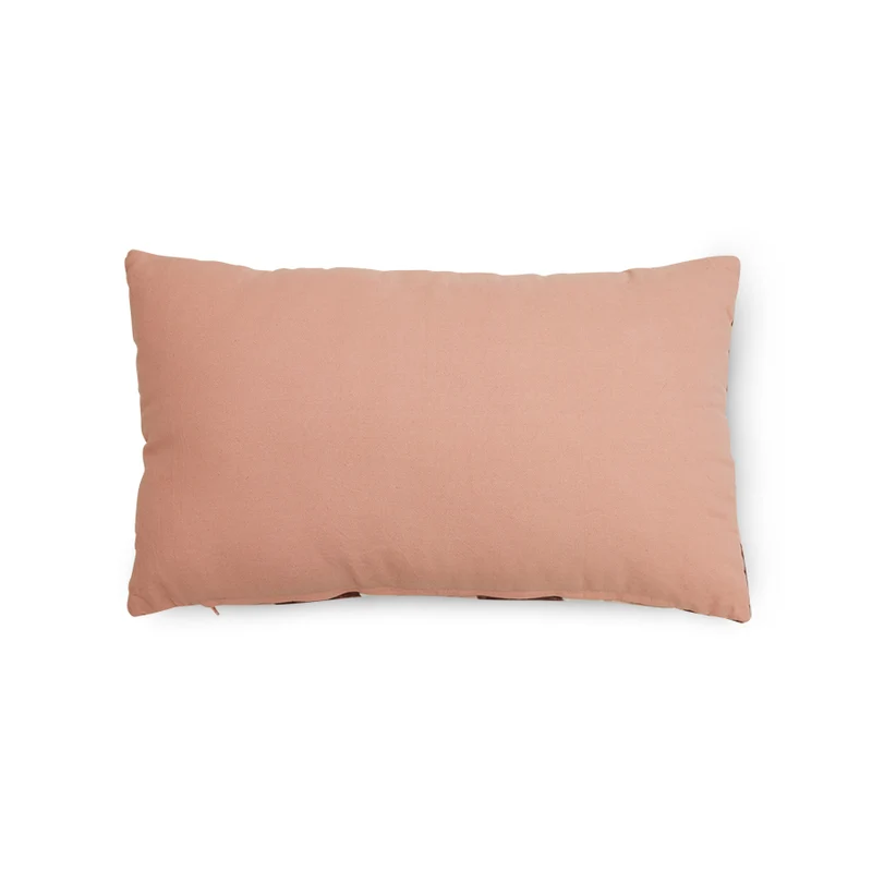 Coussin en velours rayé rose (60X35Cm) - HKLIVING