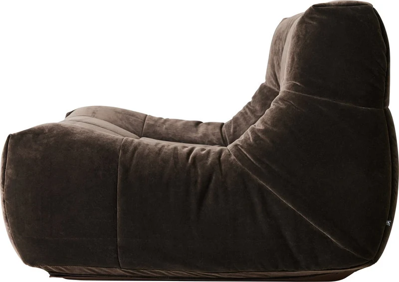 Fauteuil lazy en velours royal brun Espresso - HKliving
