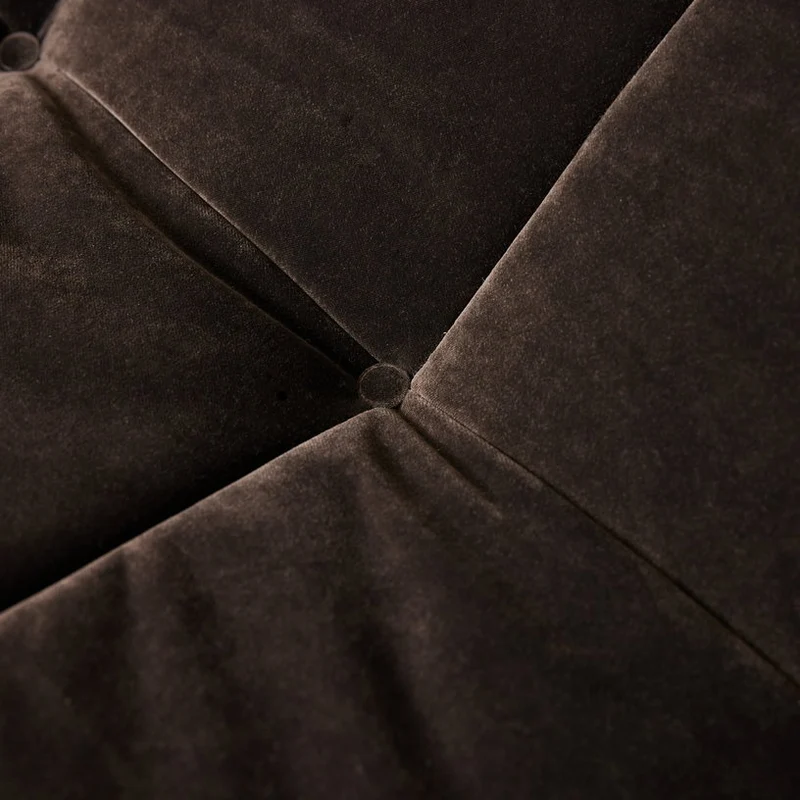 Fauteuil lazy en velours royal brun Espresso - HKliving