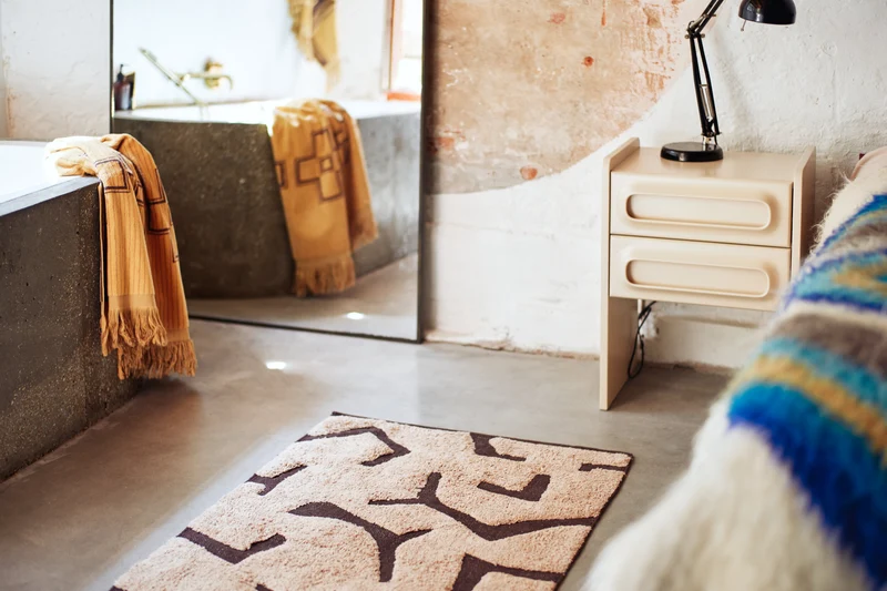 Table de nuit en bois crème Space - HKliving