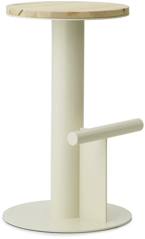 Tabouret de bar en bois de pin et acier beige 65 x 40 cm Pole - Normann Copenhagen